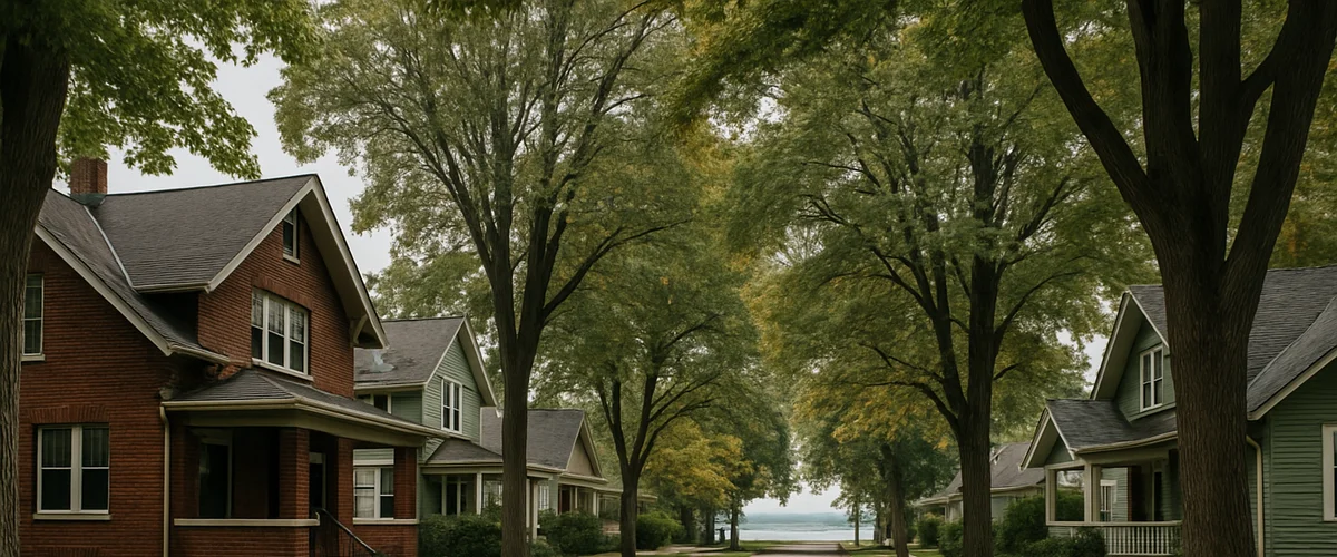 Residential street in Sheboygan, WI