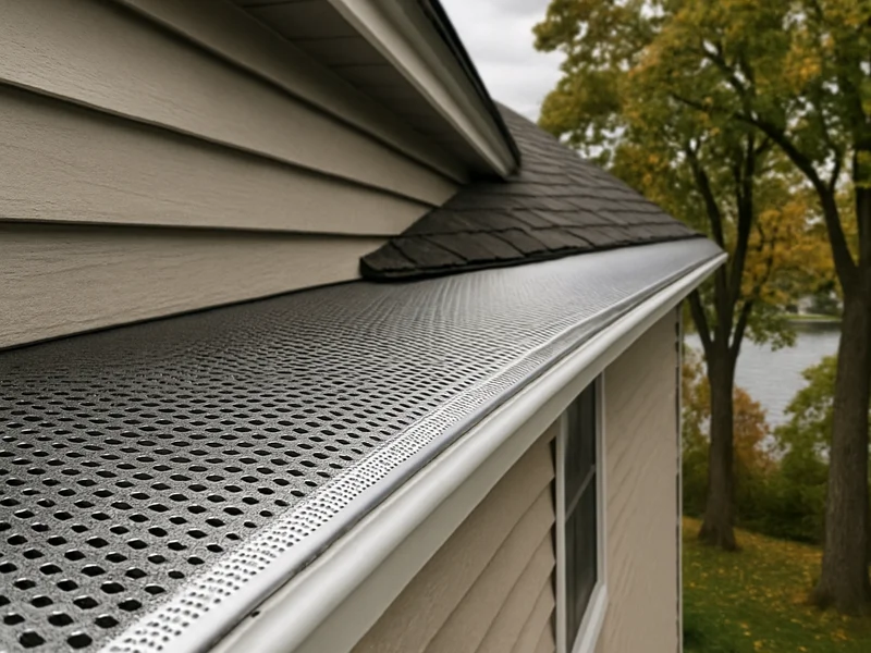 Gutter guard installed on a home roofline in Manitowoc, WI